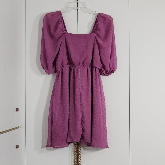 J for Justify Dress Size S Purple Mid Sleeve/Bow Short - Picture 3 of 4
